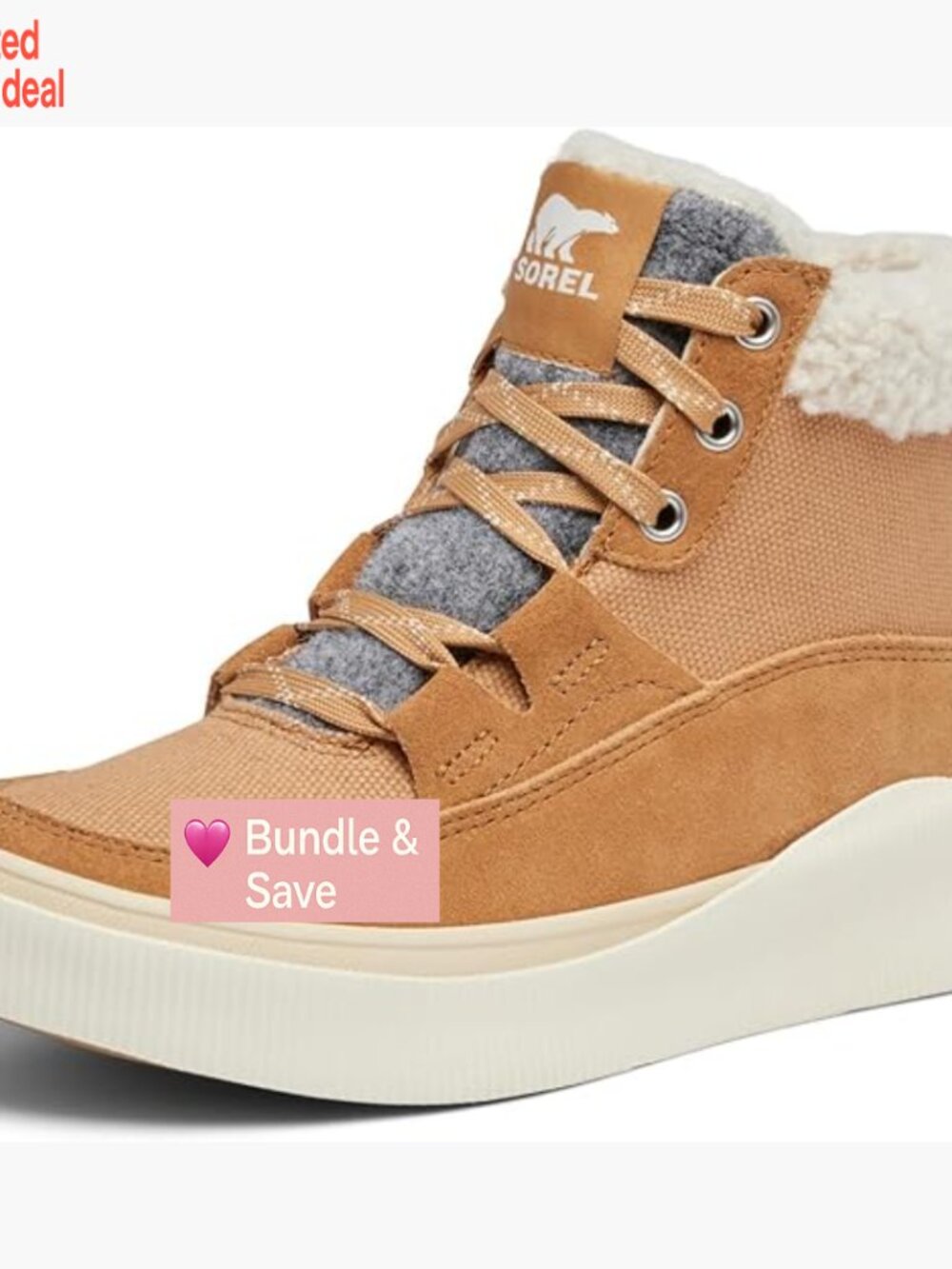 Waterproof Mid Sneaker Bootie PU STEADYSOLE Suede Canvas Faux Shearling